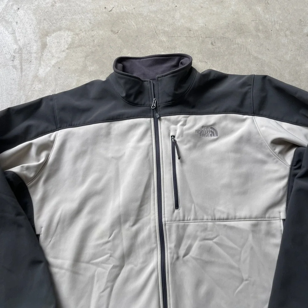 The North Face Apex Bionic Softshell Jacket Mens XXL Grey Charcoal Full Zip
